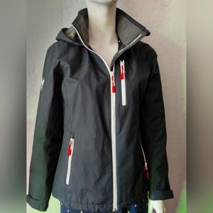Helly Hansen raincoat sz M black with white trim